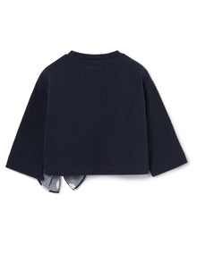 Fleece Sweater with Bow | Blue/Blue