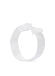 Headband with Bow | White/White