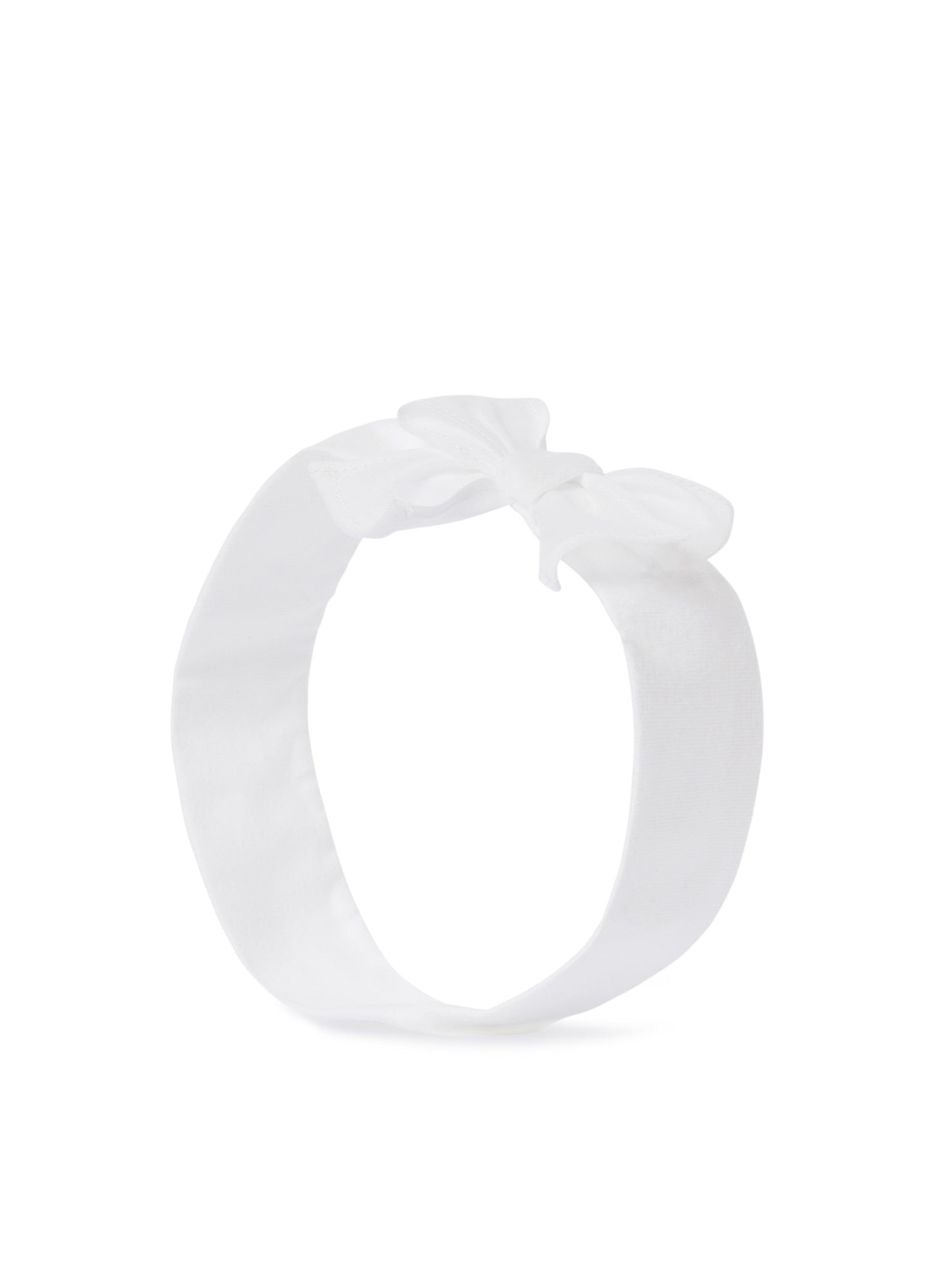 Headband with Bow | White/White