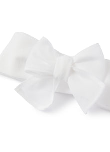 Headband with Bow | White/White