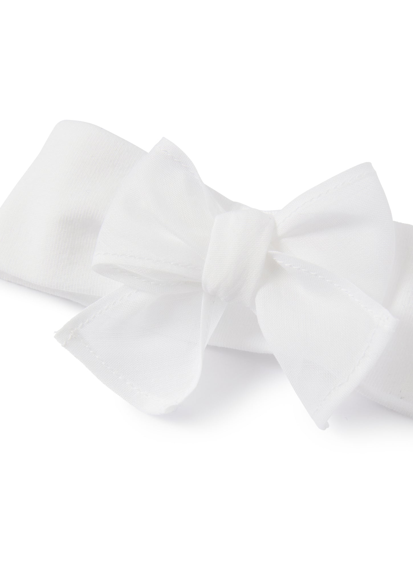 Headband with Bow | White/White
