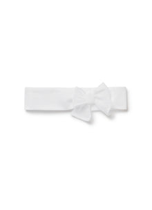 Headband with Bow | White/White
