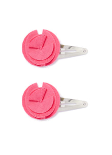 Hairclips with Flower | Strong Pink