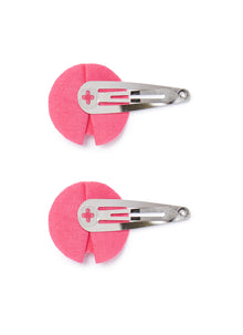 Hairclips with Flower | Strong Pink