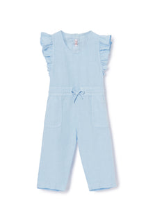Linen Dungaree Suit | Cornflower Blue