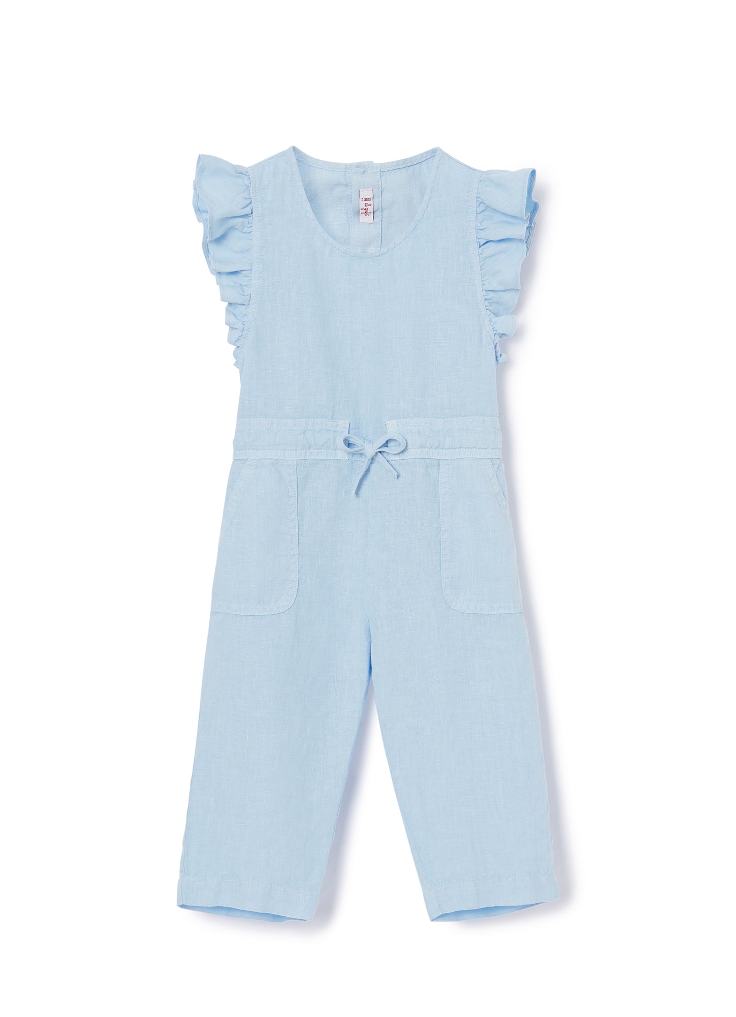 Linen Dungaree Suit | Cornflower Blue