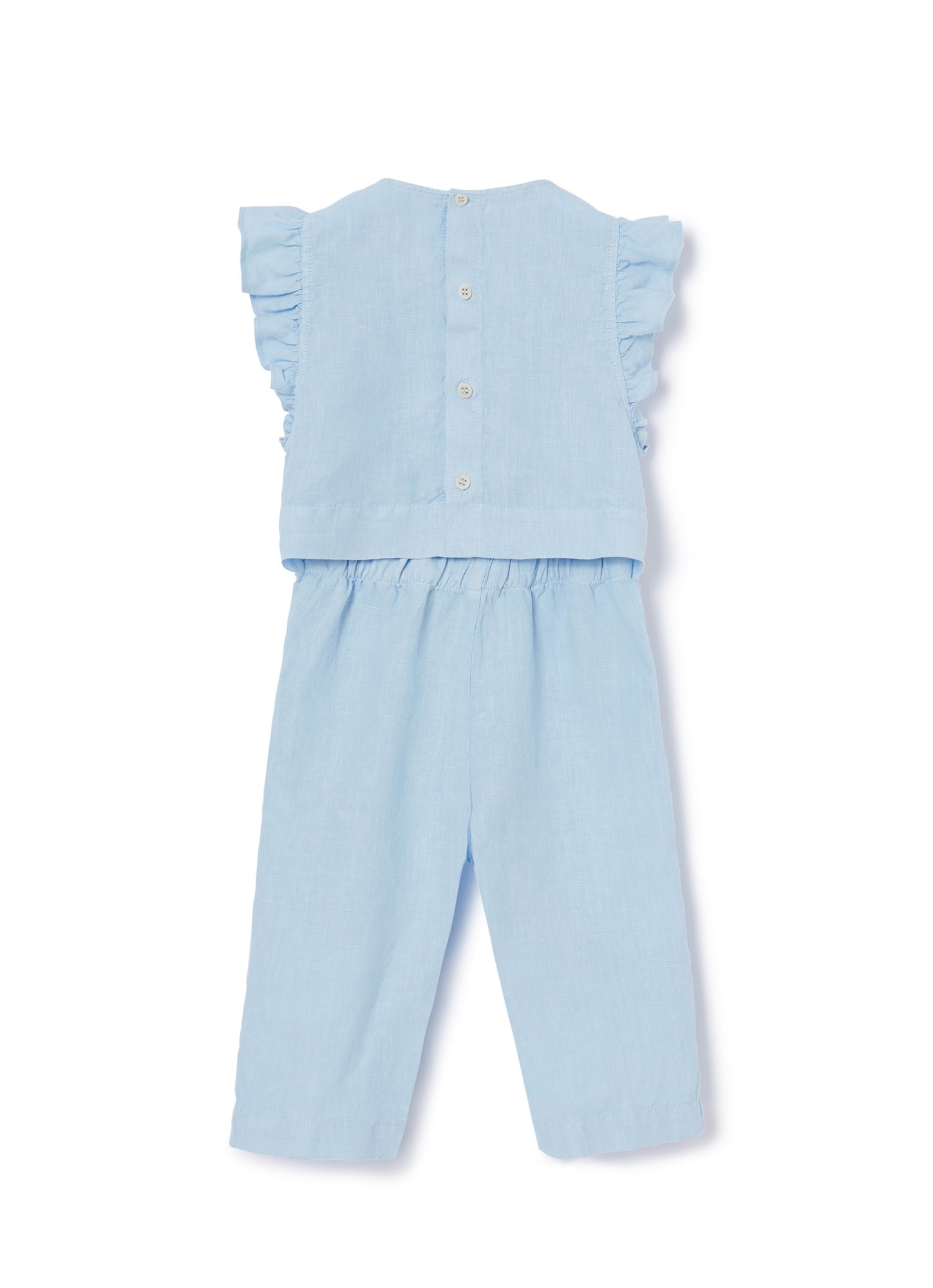 Linen Dungaree Suit | Cornflower Blue