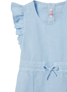Linen Dungaree Suit | Cornflower Blue