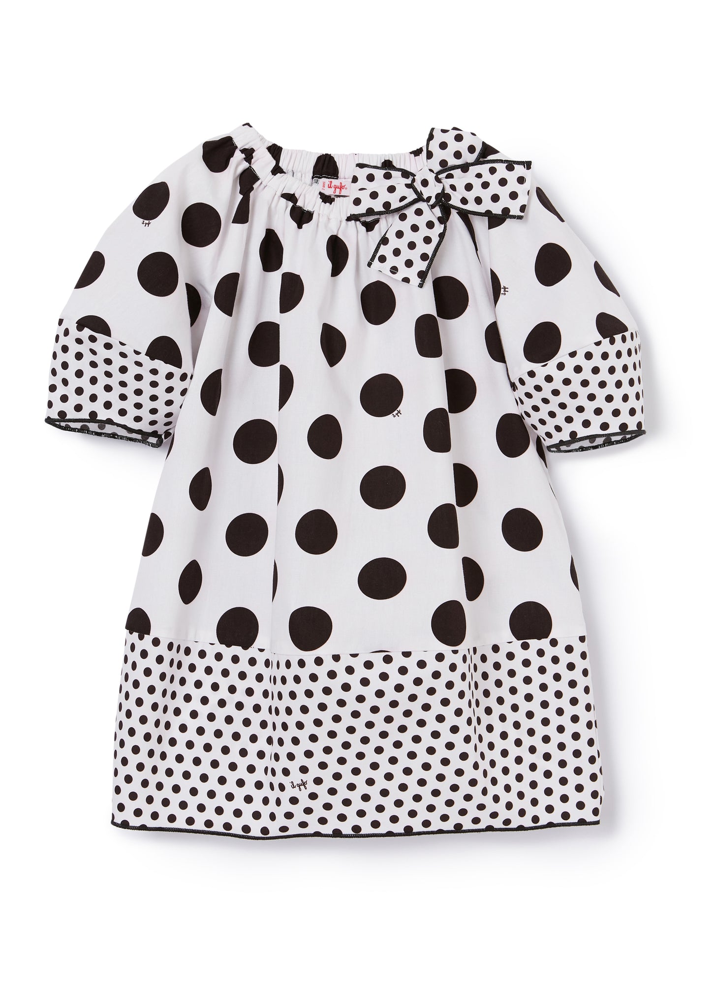 Egg Shaped Dress with Polka Dots | Black