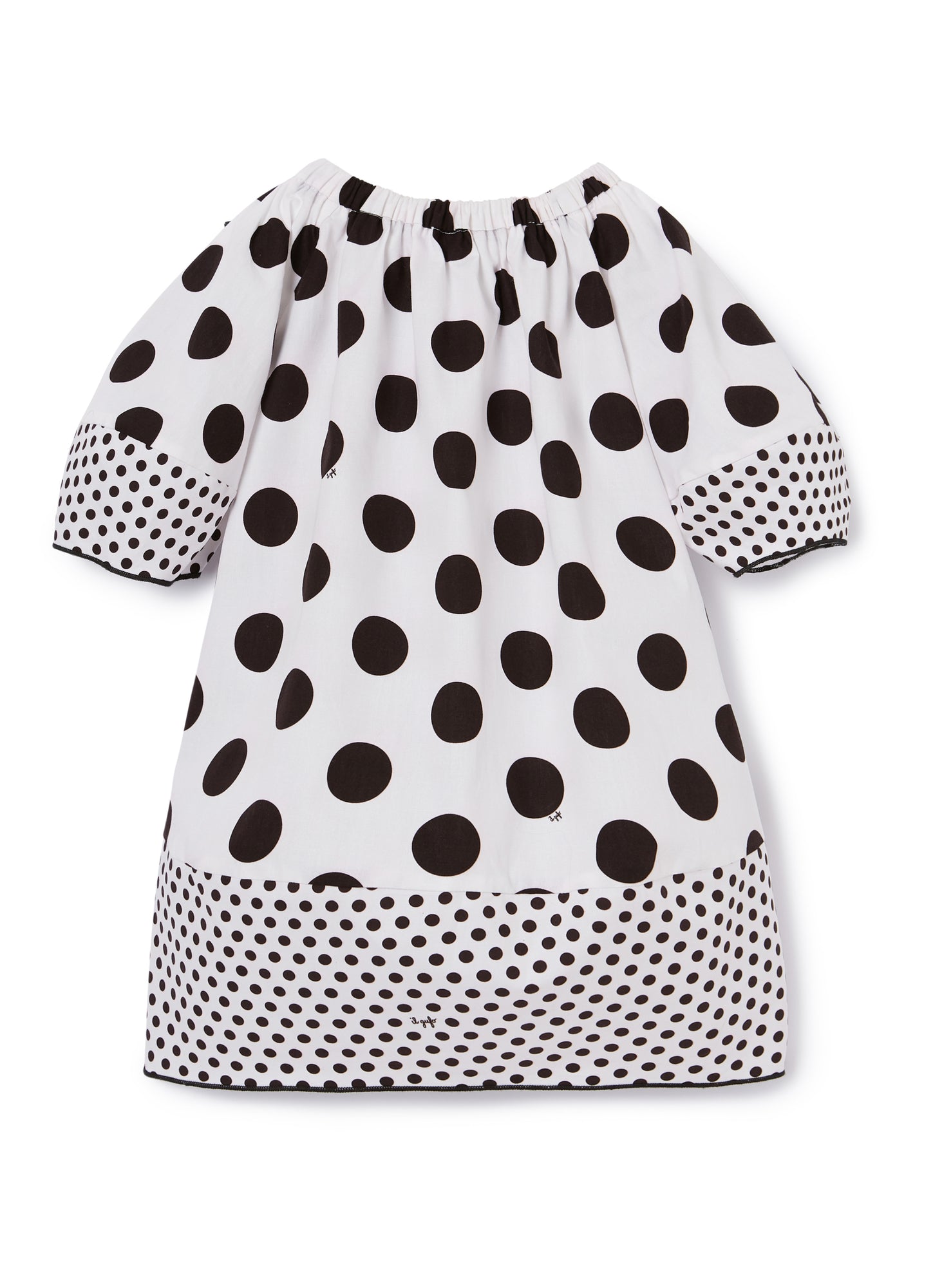 Egg Shaped Dress with Polka Dots | Black