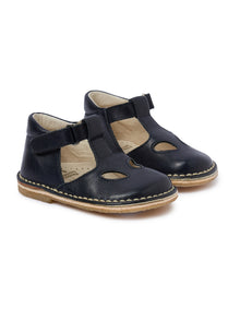High Nappa Leather Sandals with Eyelets | Blue
