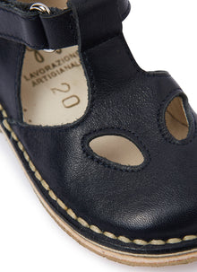 High Nappa Leather Sandals with Eyelets | Blue