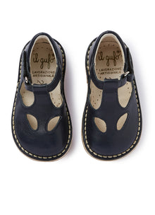 High Nappa Leather Sandals with Eyelets | Blue