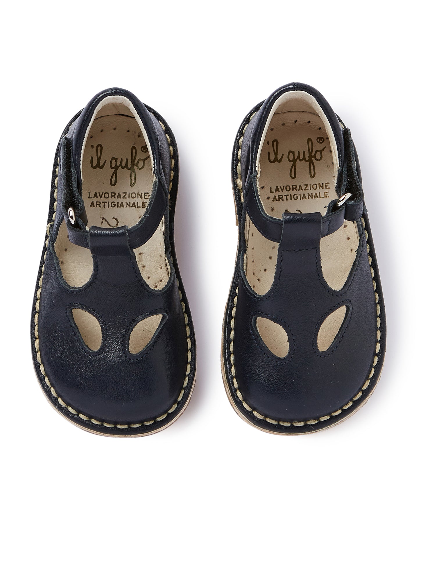 High Nappa Leather Sandals with Eyelets | Blue
