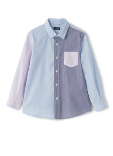 Patchwork Shirt | Azzurro/Ibisco
