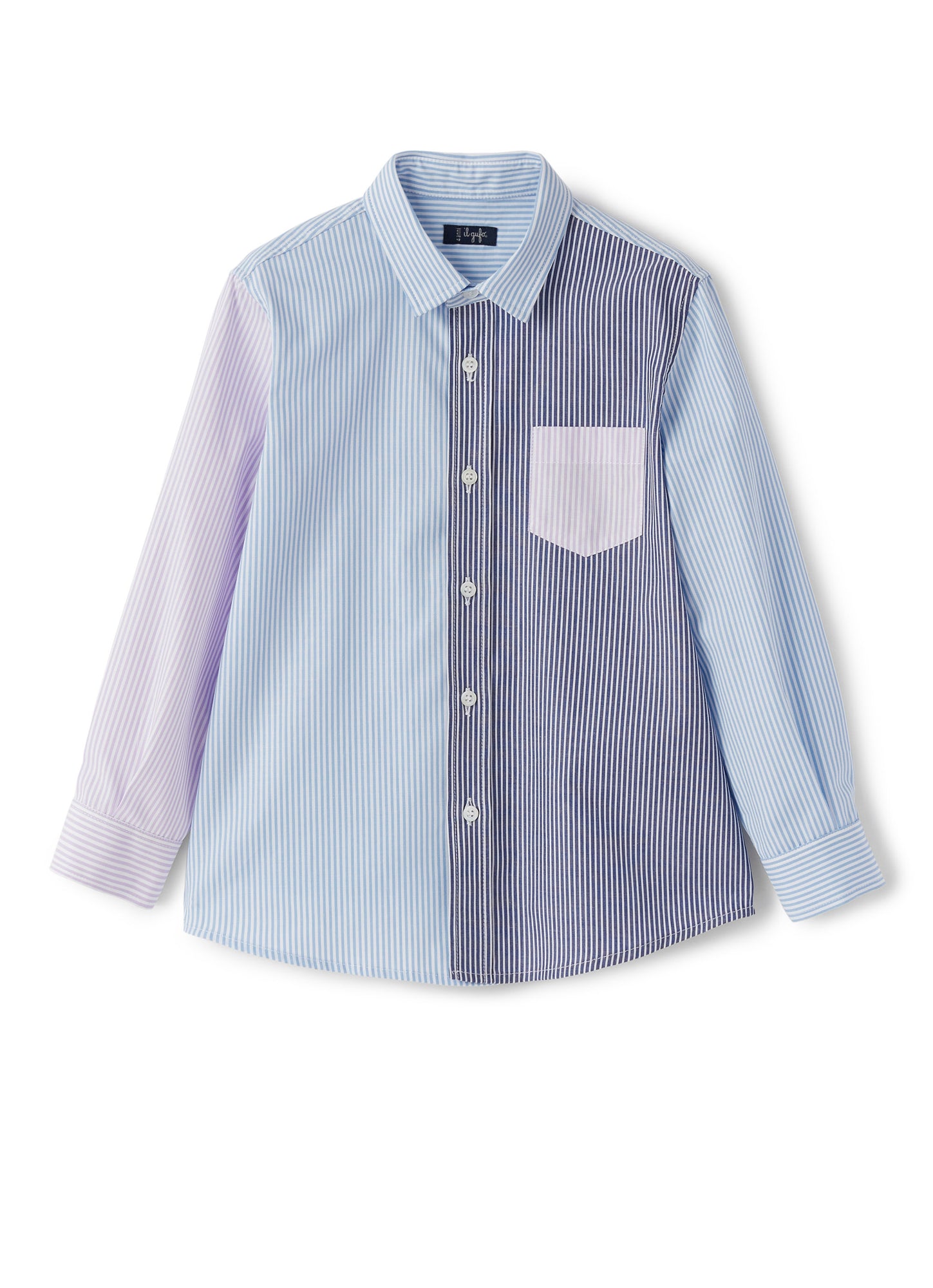 Patchwork Shirt | Azzurro/Ibisco