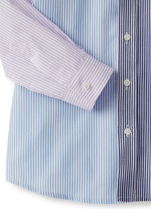 Patchwork Shirt | Azzurro/Ibisco