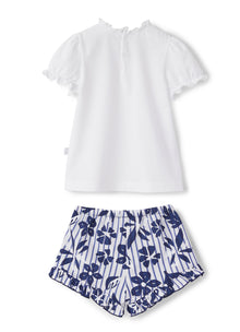 Two-Piece Suit with Floral Pattern | Blue