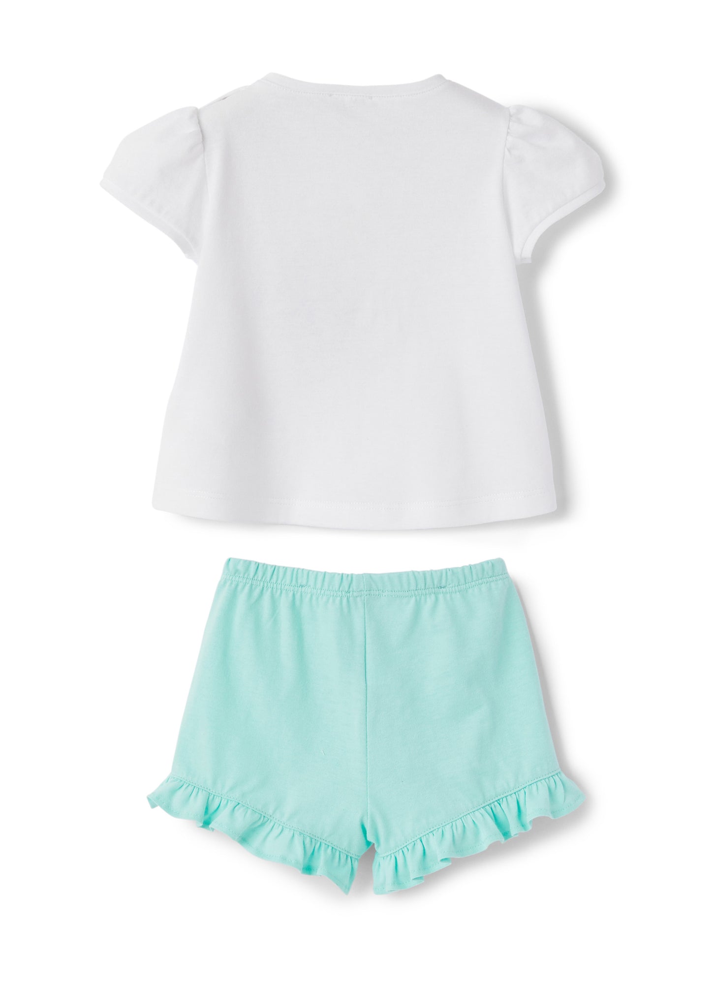 Two-Piece Suit with Turtle Print | White/Salvia