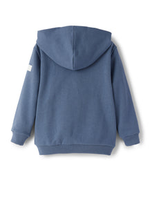 Fleece Jacket with Zip And Air Ticket Print | Pioggia/Conchiglia