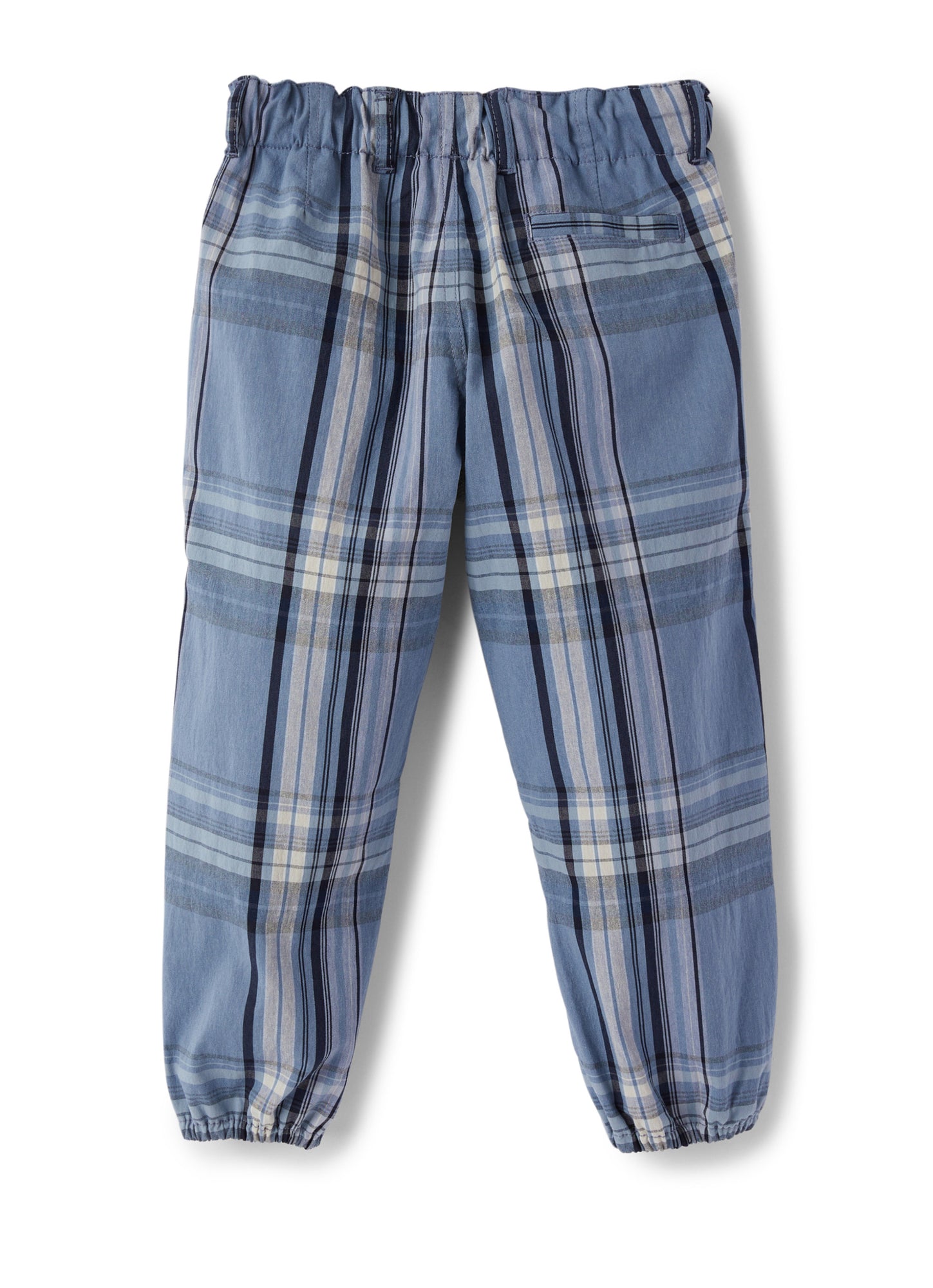 Rain Tartan Cotton Trousers | Powder Blue