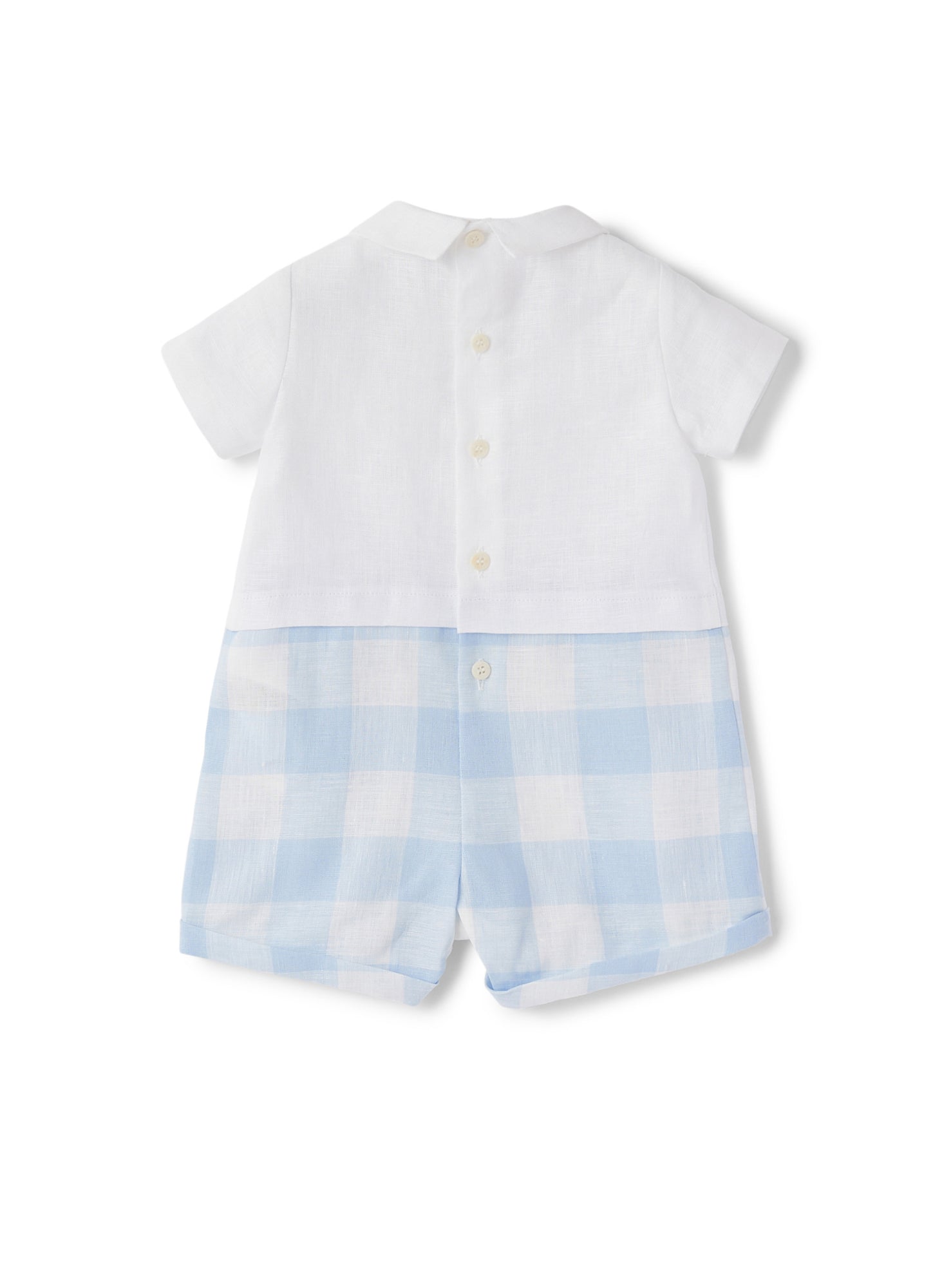 Linen Short Onesie | Azzurro Topazio