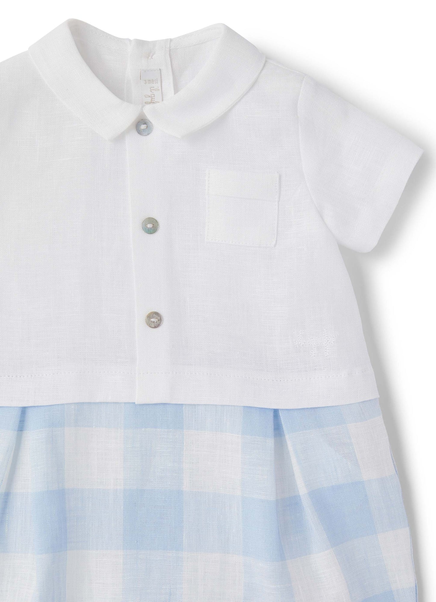Linen Short Onesie | Azzurro Topazio