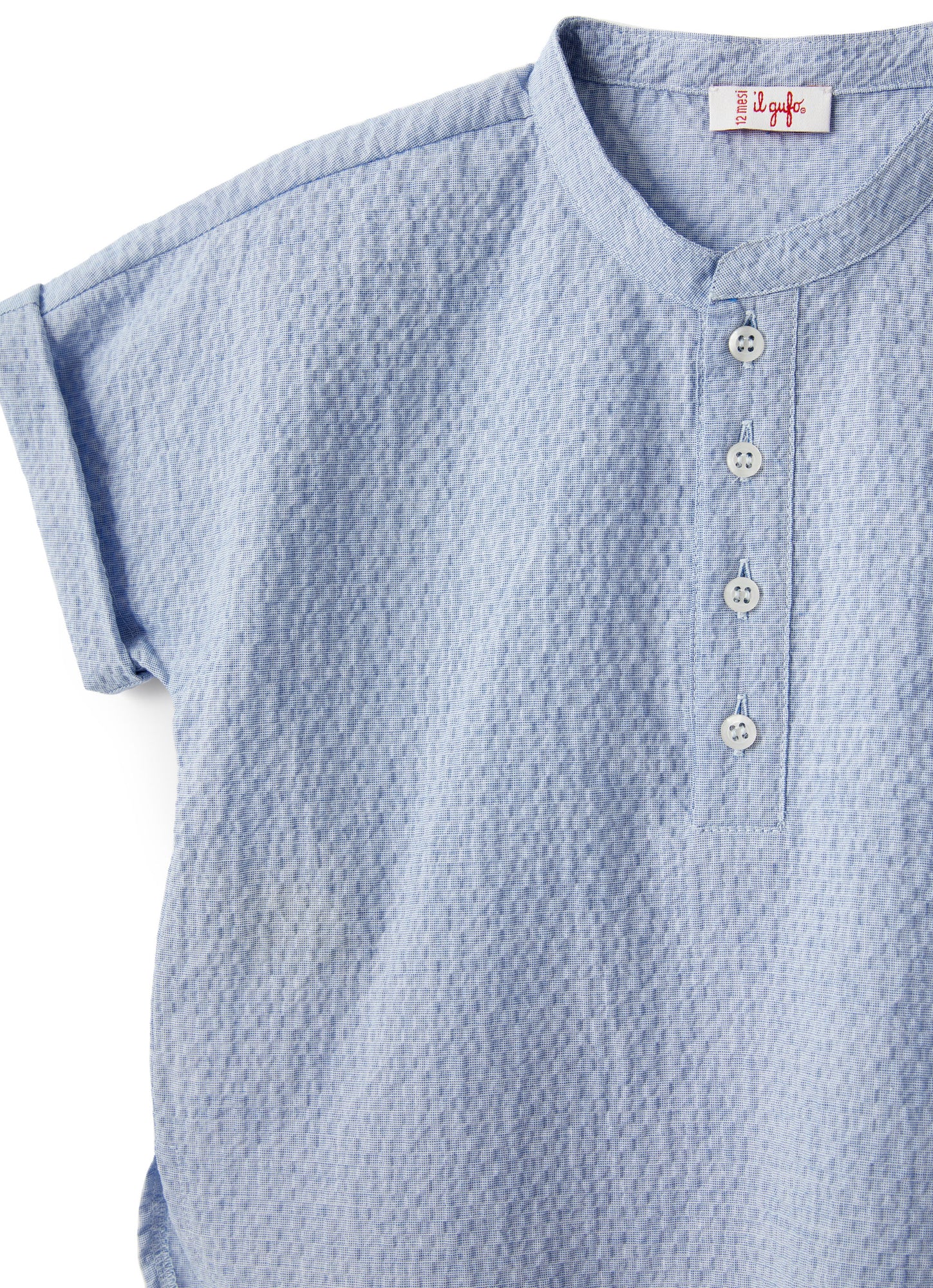 Embossed Cotton And Linen Suit | Azzurro/Bianco