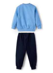 Fleece Suit with Puppy | Azzurro/Blue