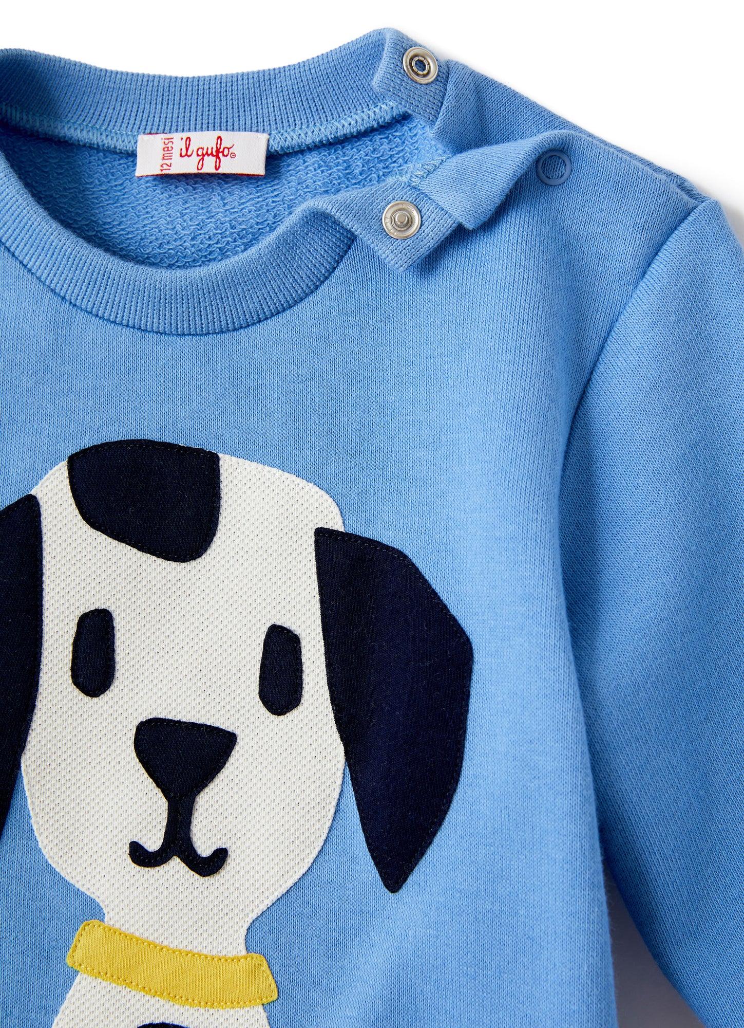 Fleece Suit with Puppy | Azzurro/Blue