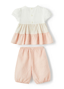 Embossed Cotton Two-Pieces Suit | Neve/Rosa Baby
