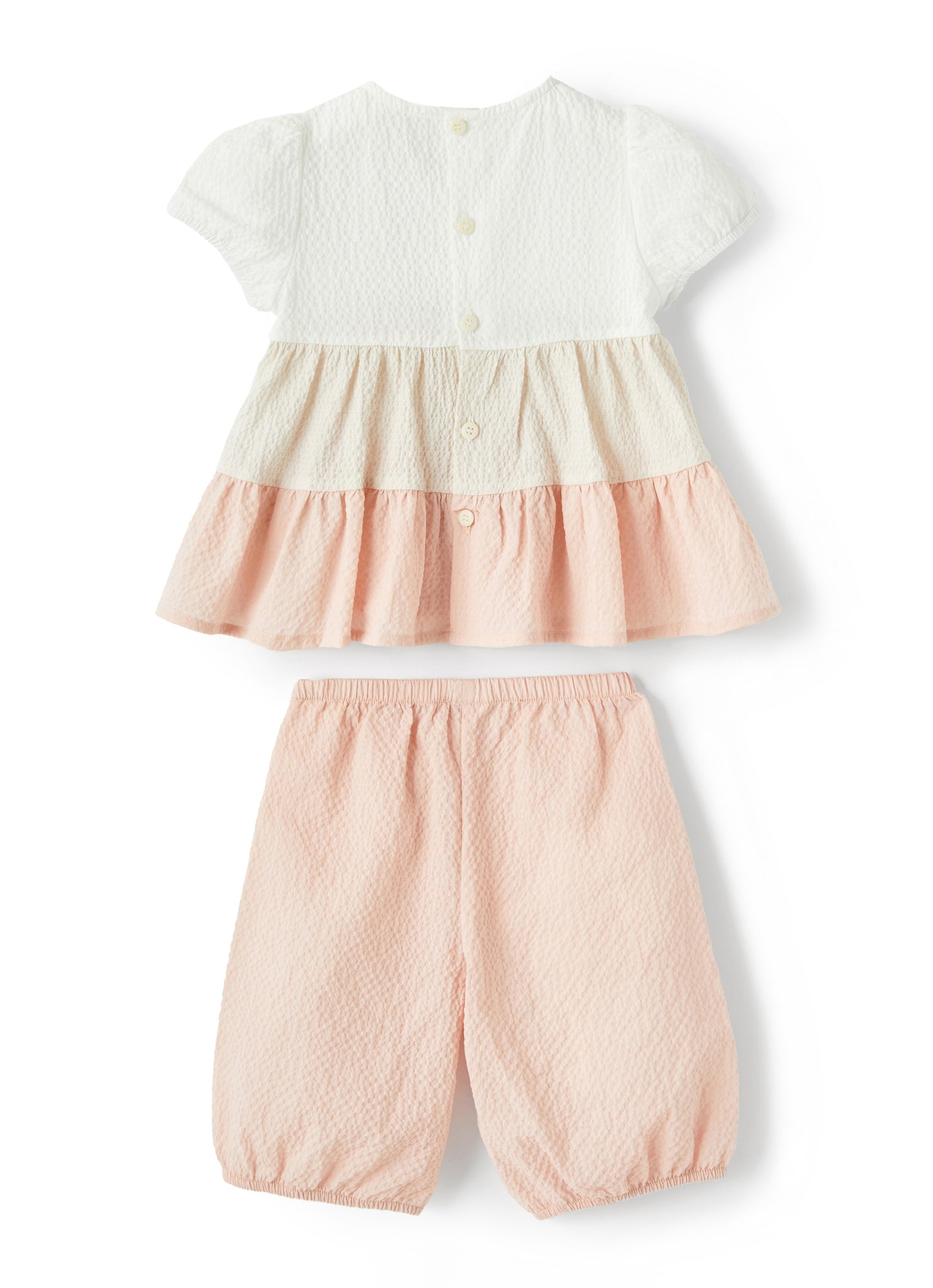 Embossed Cotton Two-Pieces Suit | Neve/Rosa Baby