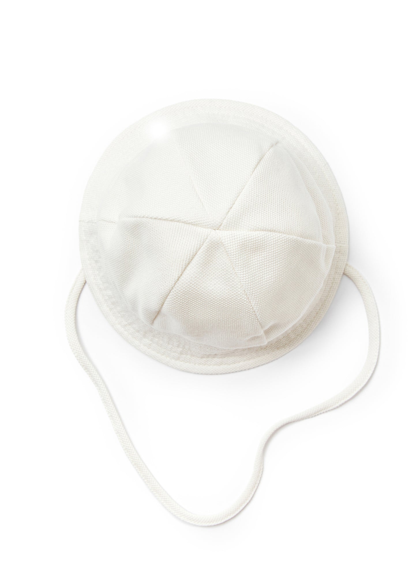Piquet Cotton Newborn Baby Hat | Shell White