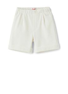 Piquet Cotton Shorts | Shell White