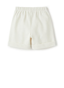Piquet Cotton Shorts | Shell White