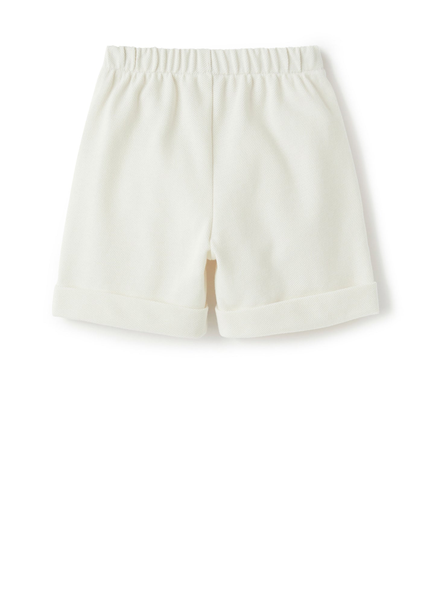 Piquet Cotton Shorts | Shell White