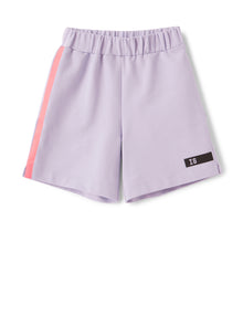 Fleece Bermuda Shorts with Taping | Passiflora/Rosa Fluorescente