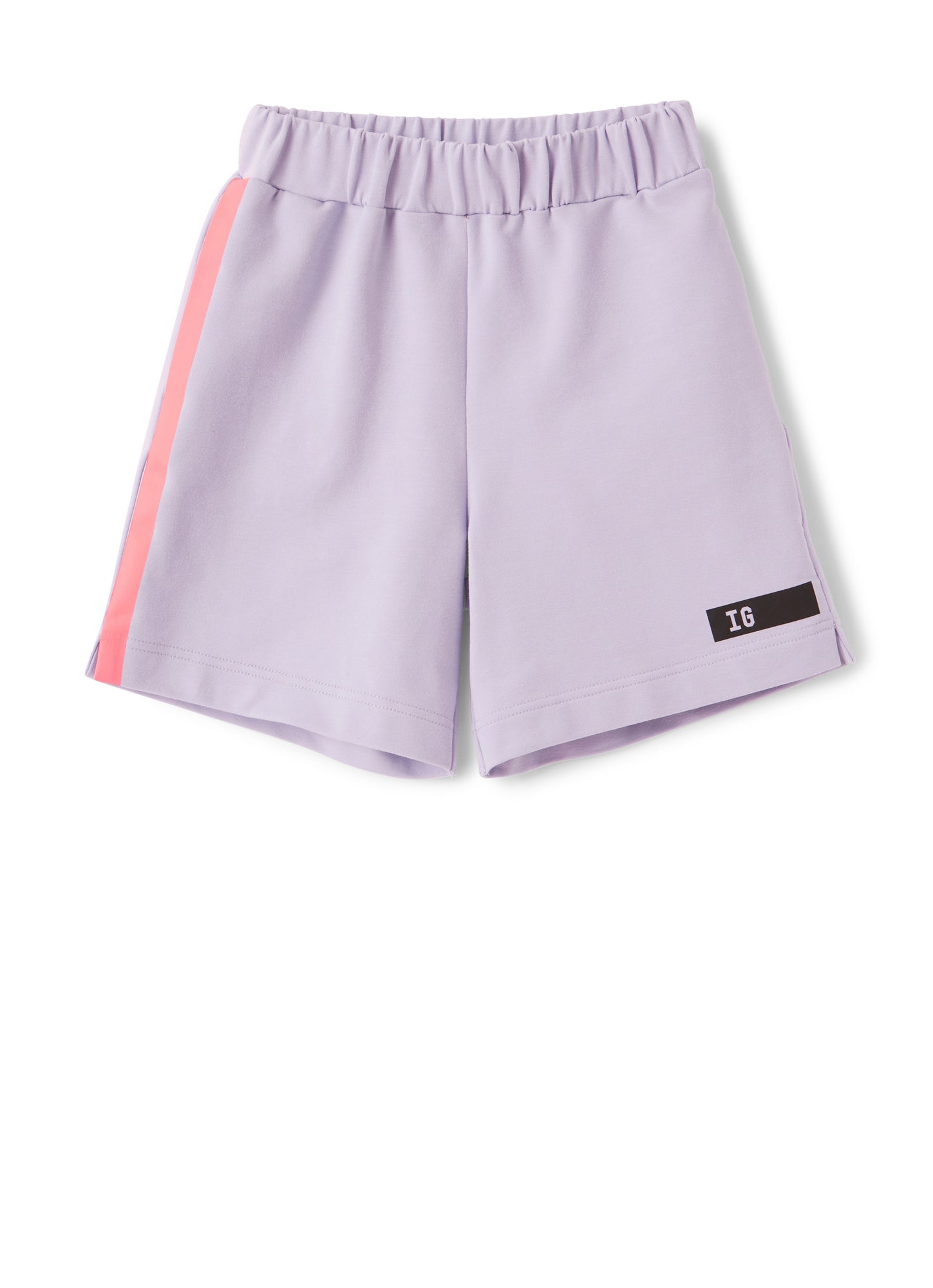 Fleece Bermuda Shorts with Taping | Passiflora/Rosa Fluorescente