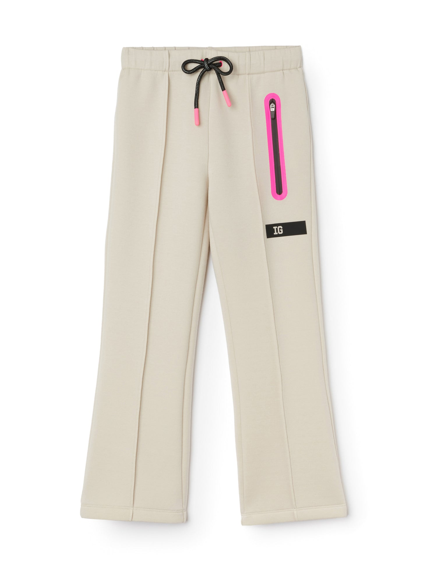 Flared Bonded Trousers | Stone/Rosa Fluorescente
