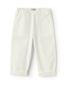 Gabardine Baggy Trousers | White