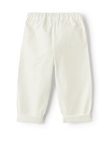 Gabardine Baggy Trousers | White