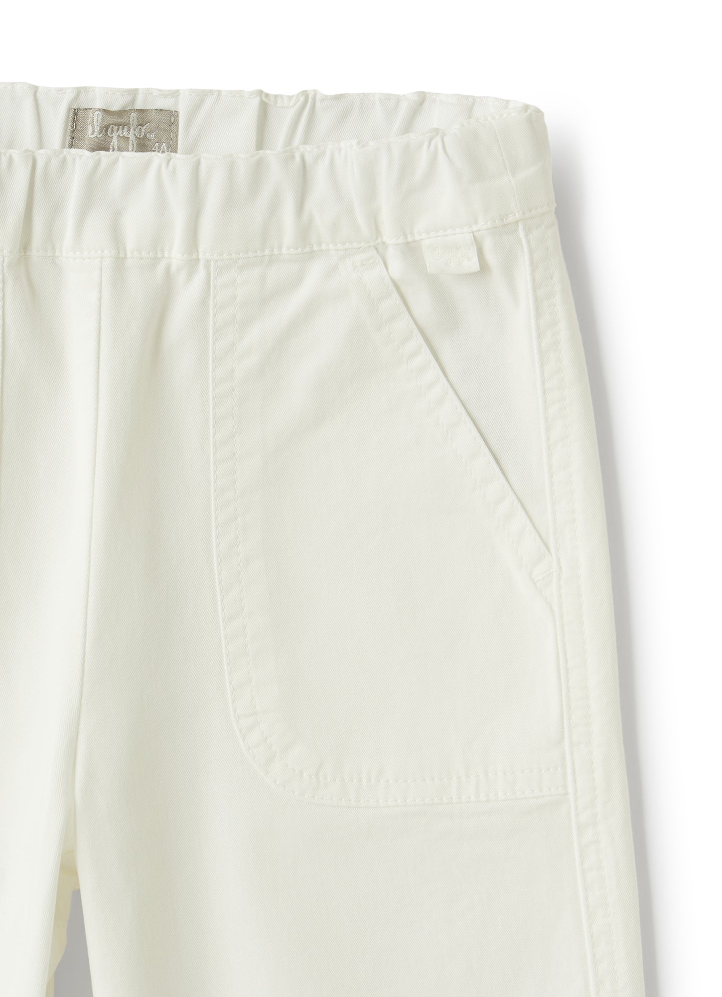 Gabardine Baggy Trousers | White
