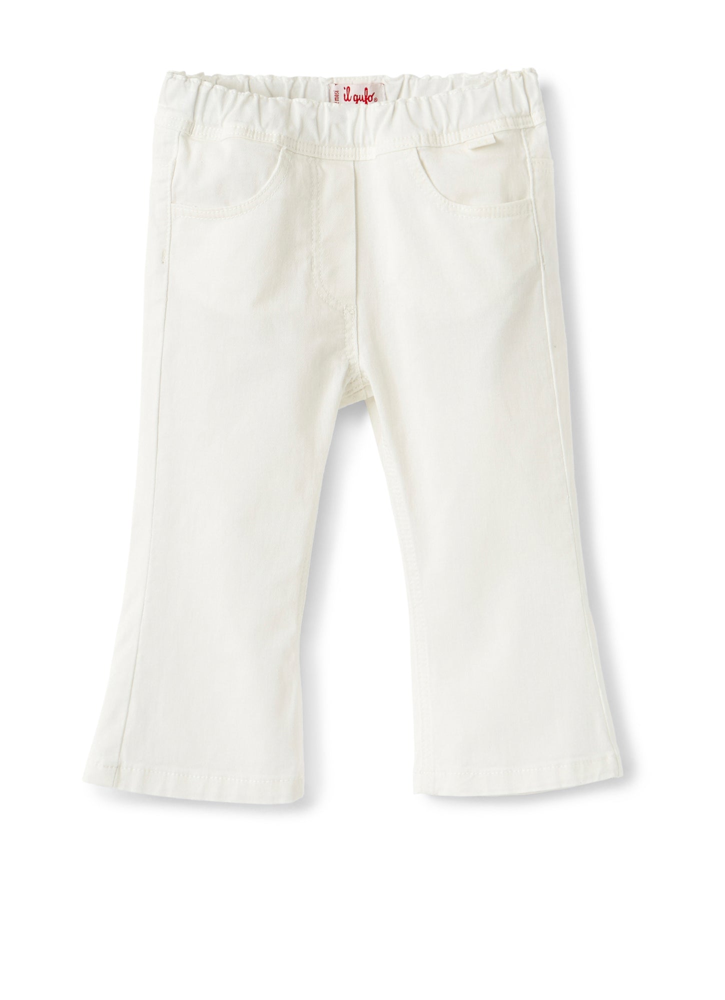 Gabardine Cropped Flare Trousers | White