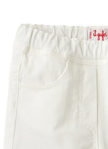 Gabardine Cropped Flare Trousers | White