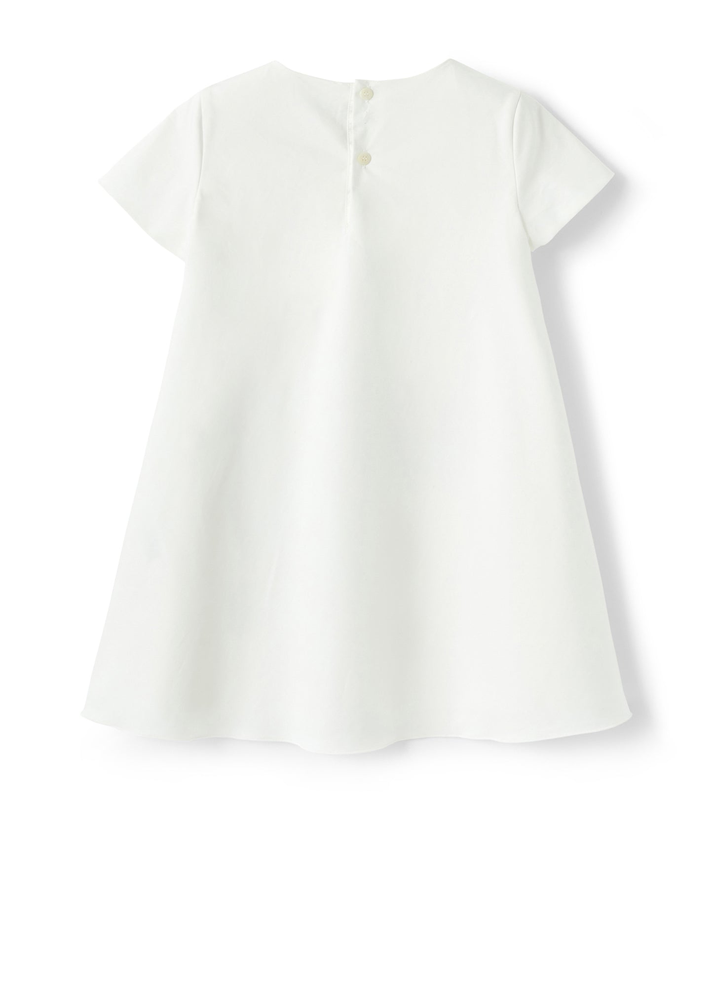 Dress with Applied Flowers | Bianco/Lilla