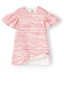 Dress with Fil Coupe Processing | Cherry/Blue