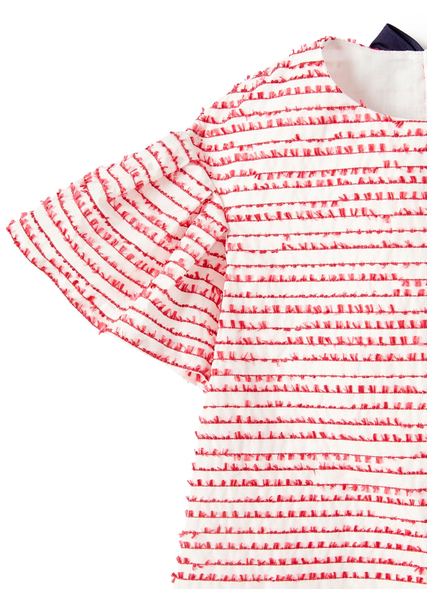 Dress with Fil Coupe Processing | Cherry/Blue