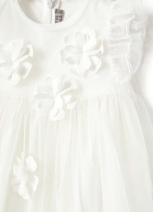 Dress with Flowers | Milk/White