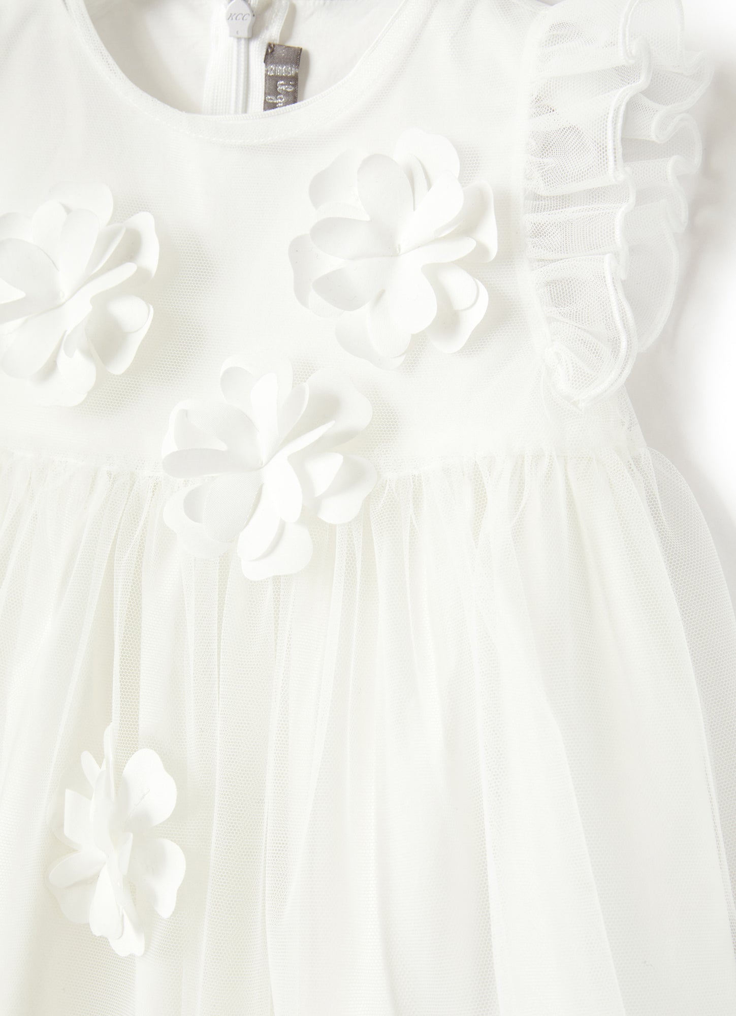 Dress with Flowers | Milk/White