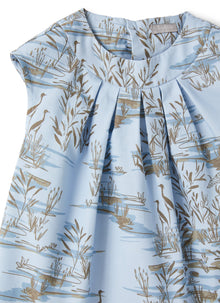 Poplin Shirt in An Exclusive Print Pattern | Powder Blue